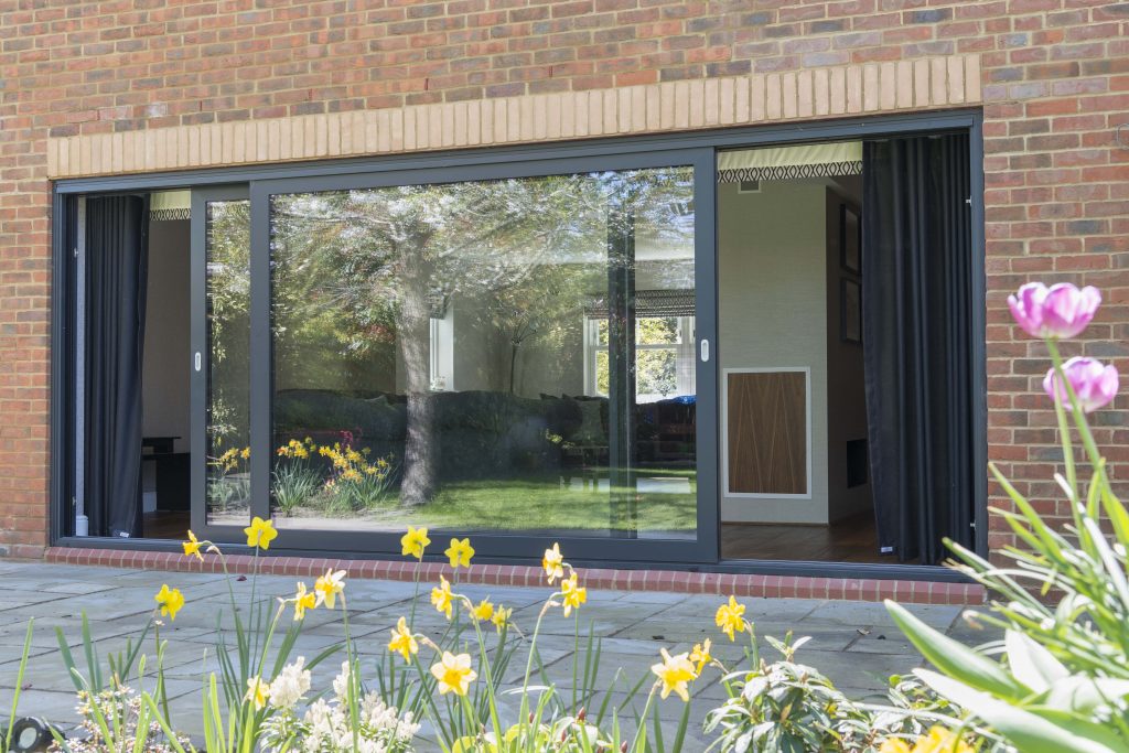 Black aluminium sliding doors