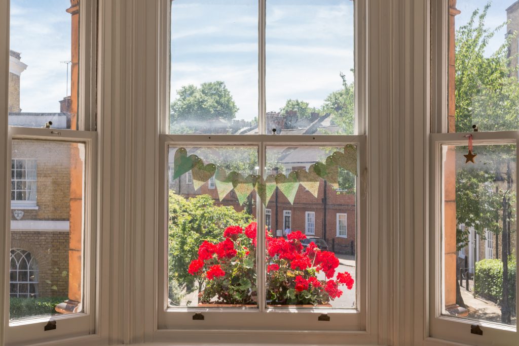 interior shot of cream upvc sash windows